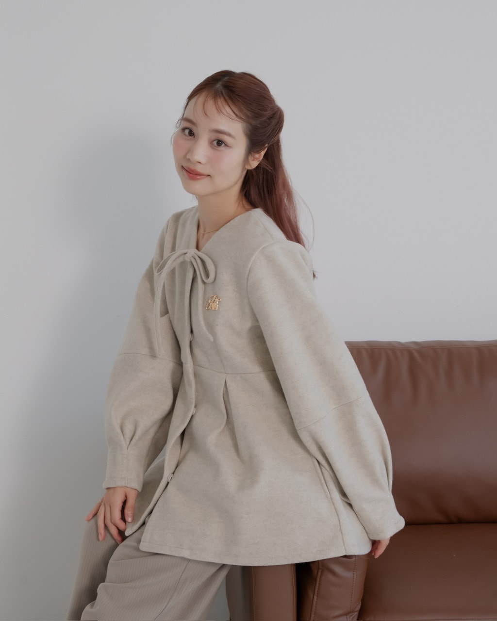 jumelle メルトンペプラムトップ ベージュ メルトンペプラムトップ | トップス | JUMELLE