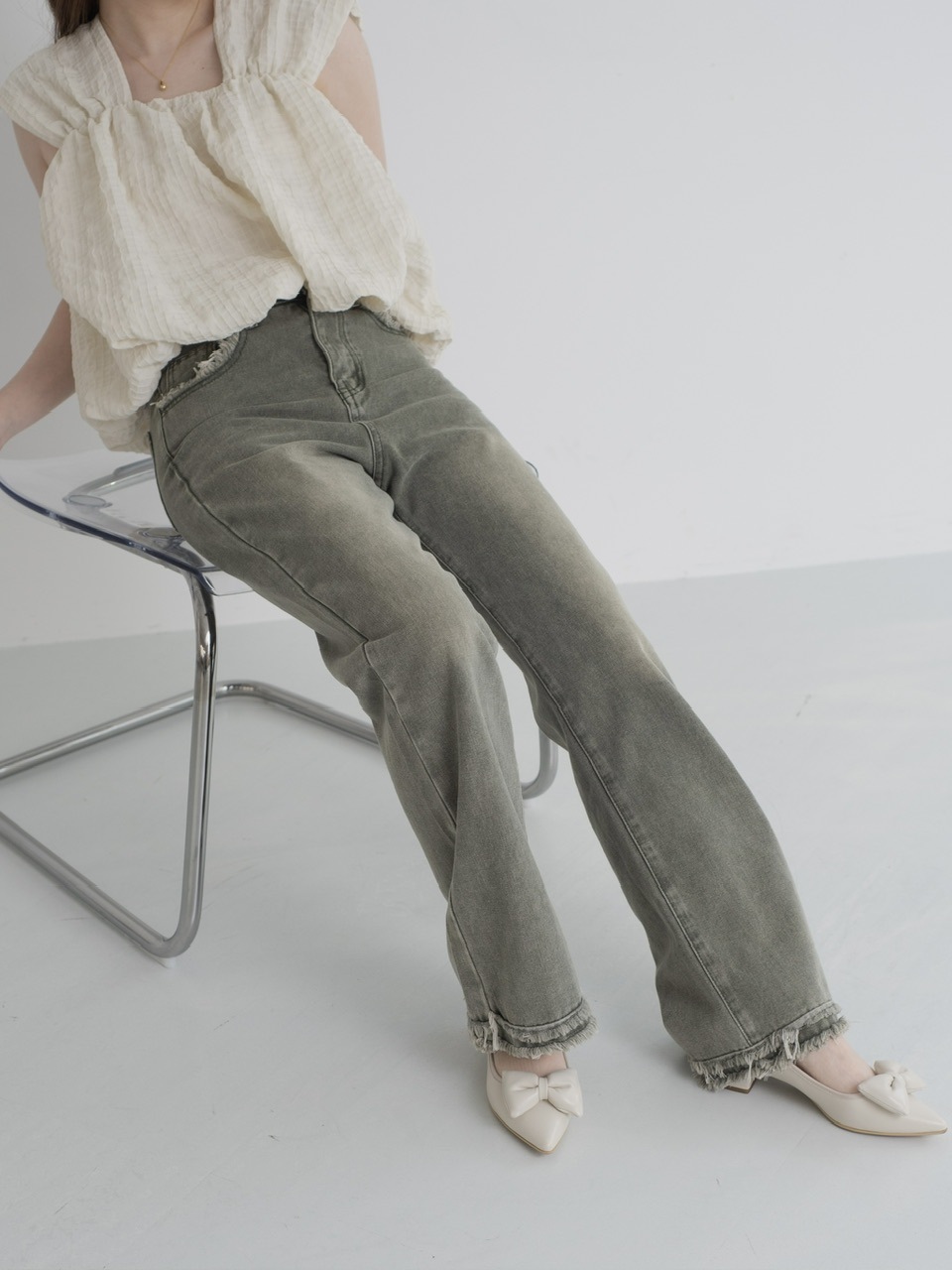 vintage damege denim Mサイズ | ボトムス | JUMELLE