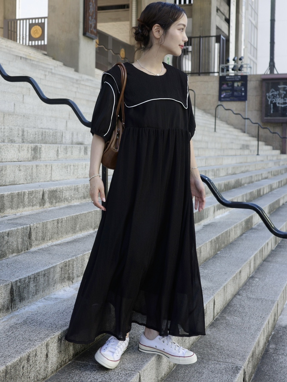 SALE】チュールパイピングワンピース BLACK | ワンピース | JUMELLE