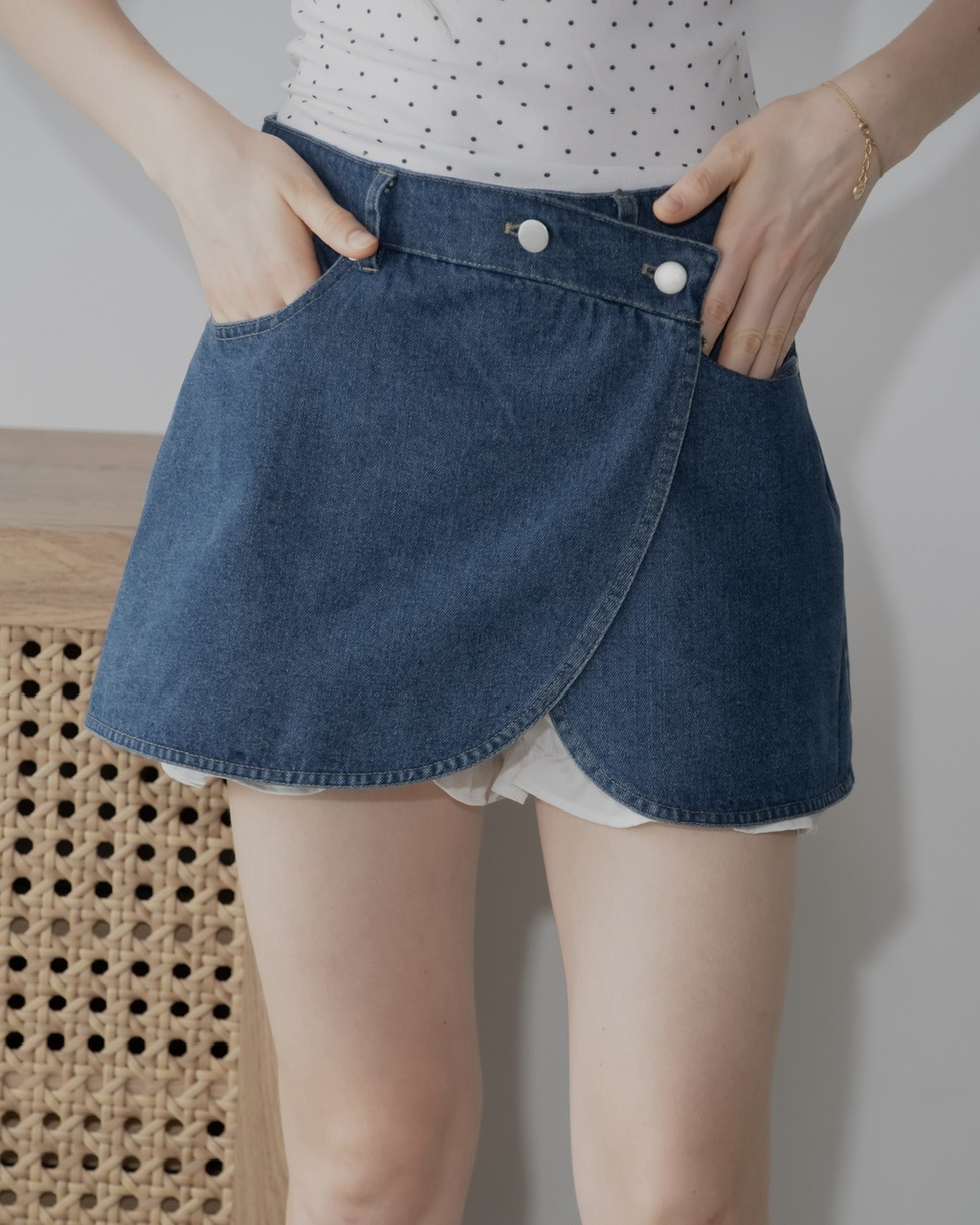 JUMELLE フリルパンツデニムスカート #jumelle フリルパンツデニムスカート BLUE | すべての商品 | JUMELLE