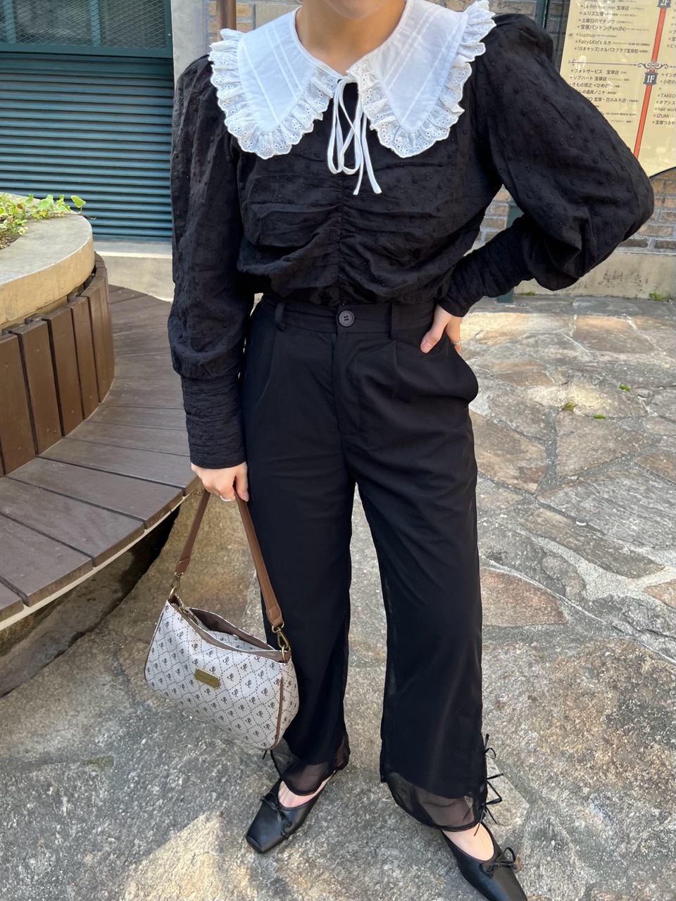 ポルカドットブラウス ブラック ※残りわずか | SHIRT/BLOUSE