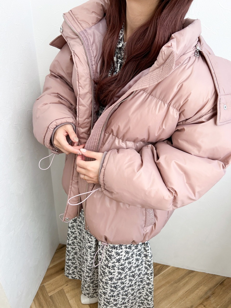 SALE】刺繍ロゴ入り中綿ジャケット ピンク | アウター/ジャケット  