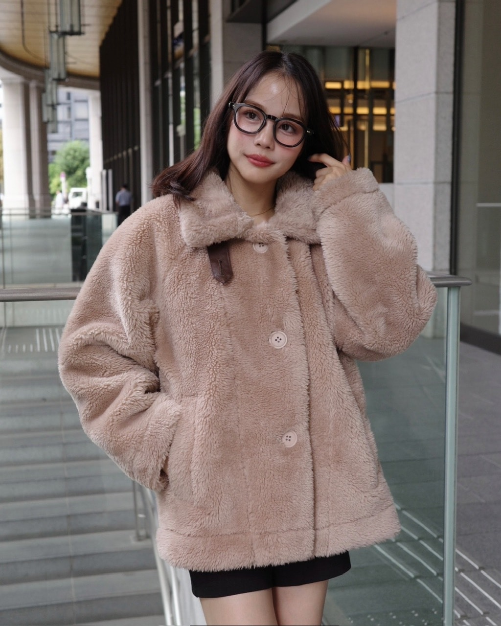 期間限定お値下げ‼️mimi &roger ムートンコート ムートンコート フード付き フォックス ファー トリミング