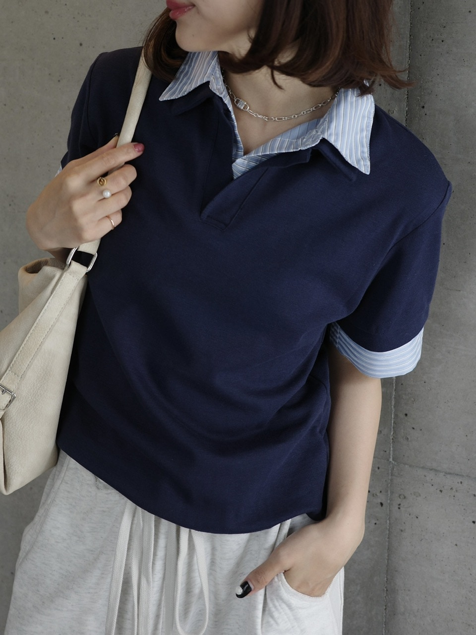 絶対一番安い official限定】レイヤードポロTシャツ #2カラー | CUTSEW/SWEAT トップス