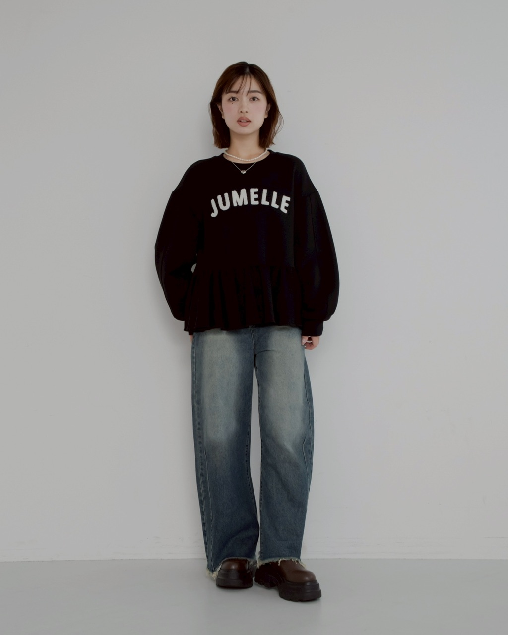jm peplum sweat ブラック | CUTSEW/SWEAT | JUMELLE