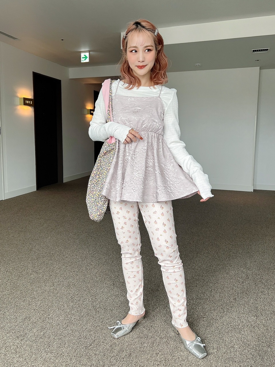 リブ花柄レギンス | PANTS | JUMELLE