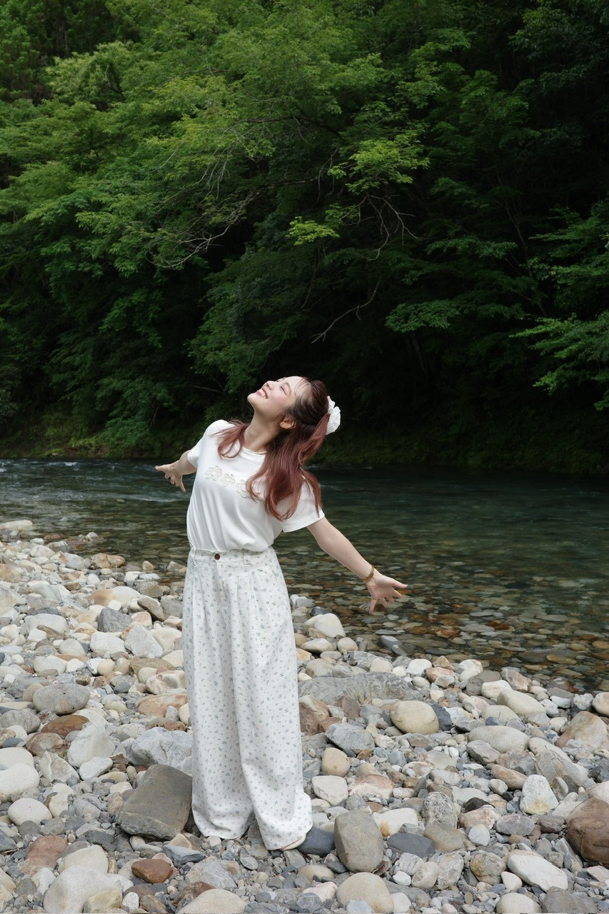 Little cotton clothes 花柄ワイドパンツ Little cotton clothes