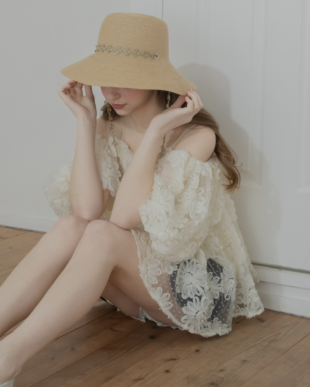 sheller 新品タグ付 チュールトップス アイボリー F 3wayチュールトップ | JUMELLE | JUMELLE