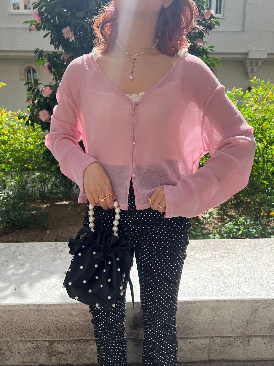 シアーラメカーディガン PINK ※残り3点 | KNIT/CARDIGAN | JUMELLE