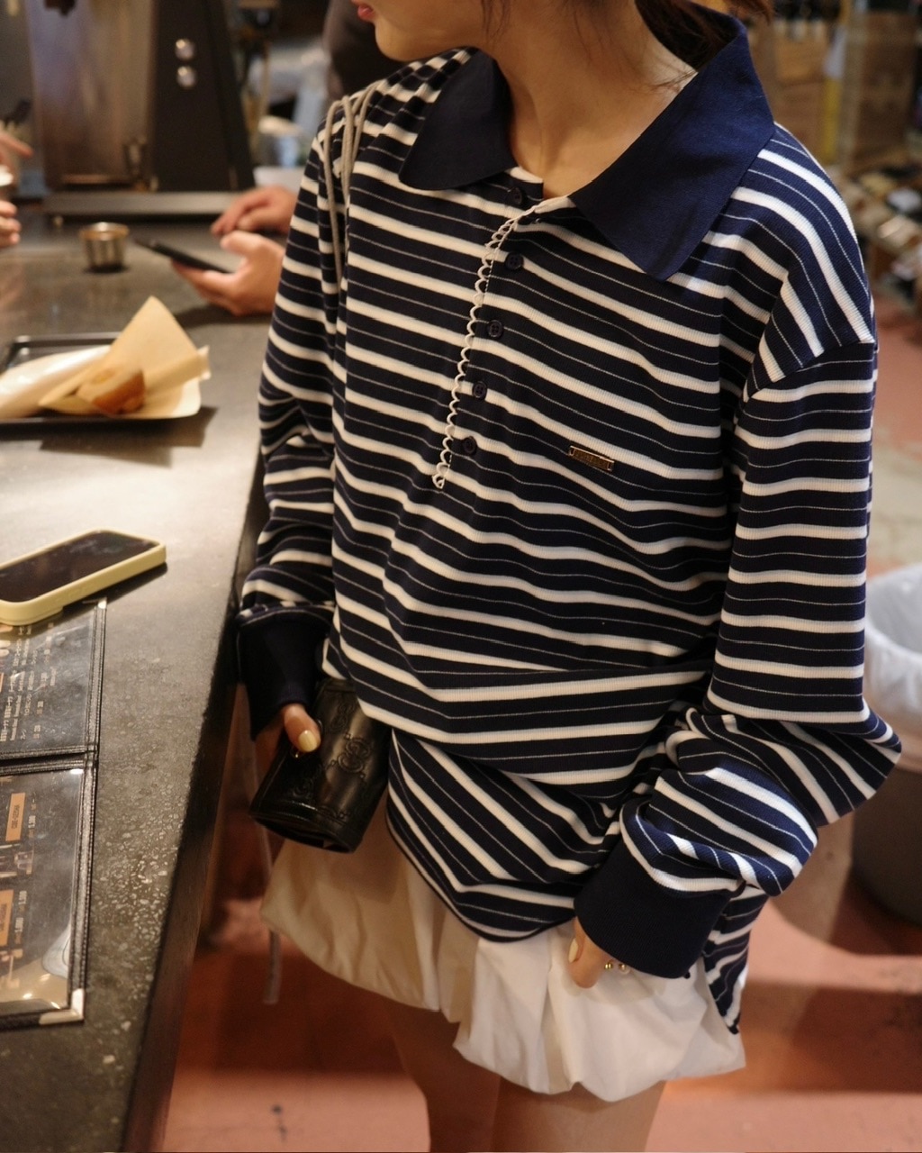 マルチボーダーポロトップ GRAY, NAVY ※NAVY残りわずか | CUTSEW/SWEAT