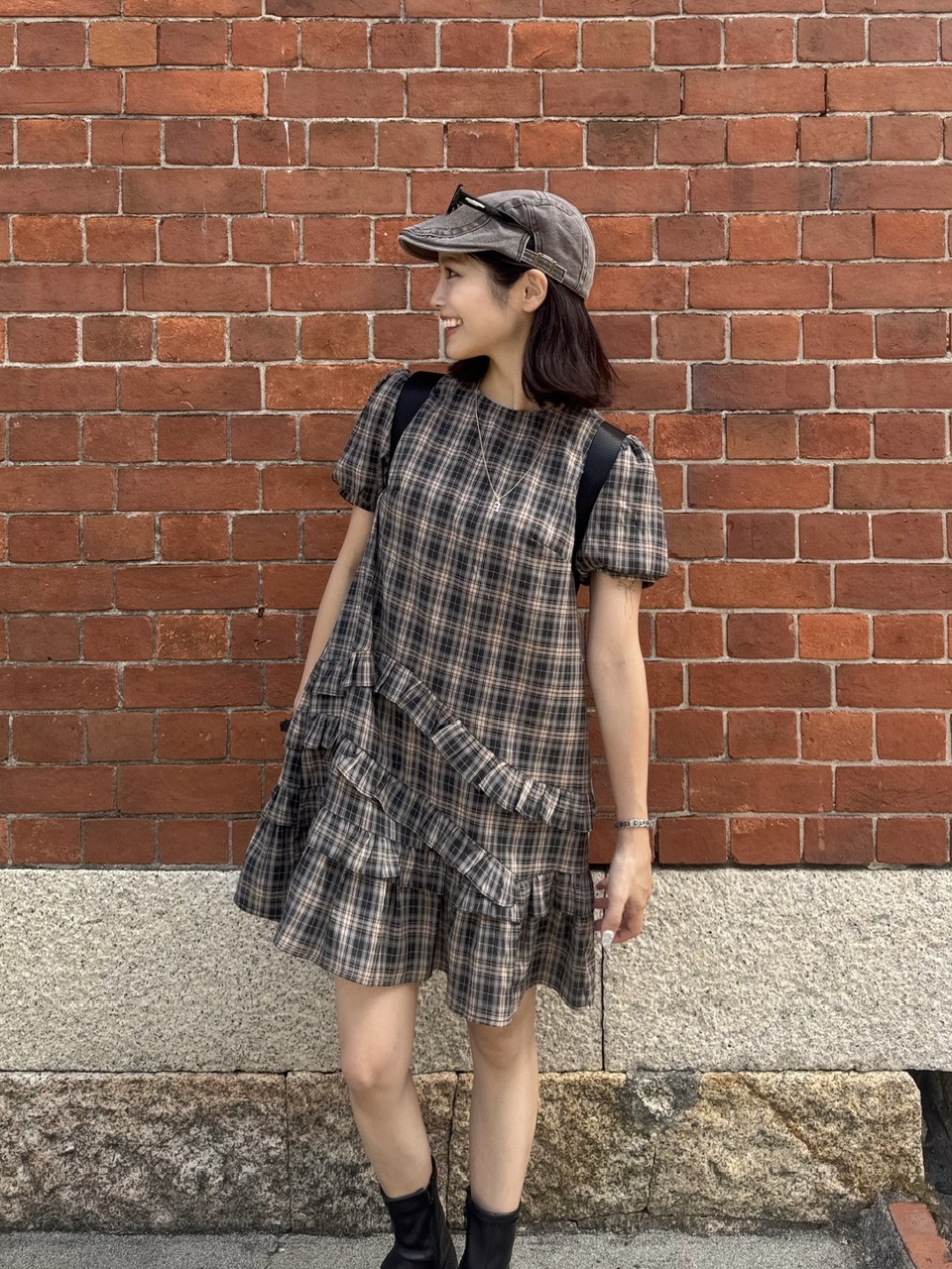 半袖チェックワンピース | ALL | JUMELLE