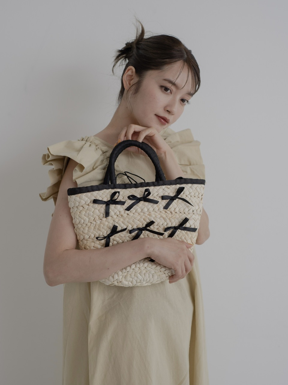 ribbon straw bag | バッグ/財布 | JUMELLE