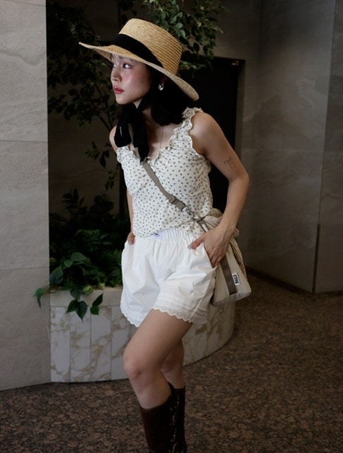 【KAREN MILLEN】コットンレース☆ワンタックショートパンツ コットンレースショートパンツ | ALL | JUMELLE