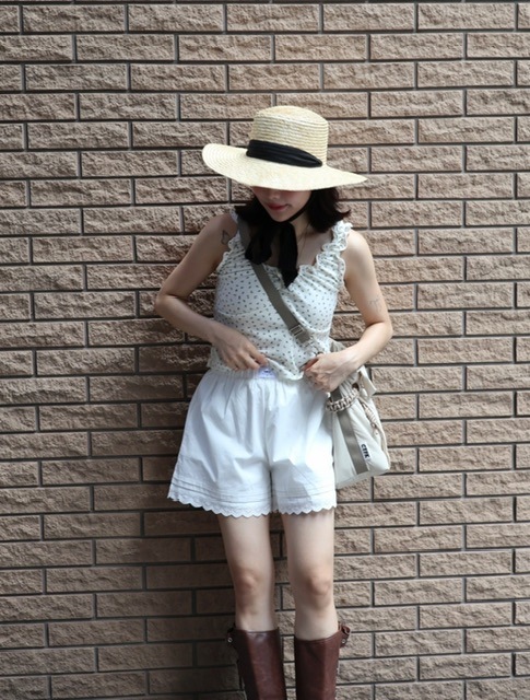 sheller シェリエ　ジュエル　ショートパンツ　M Brilliant fringe tweed short pants – shéller / シェリエ