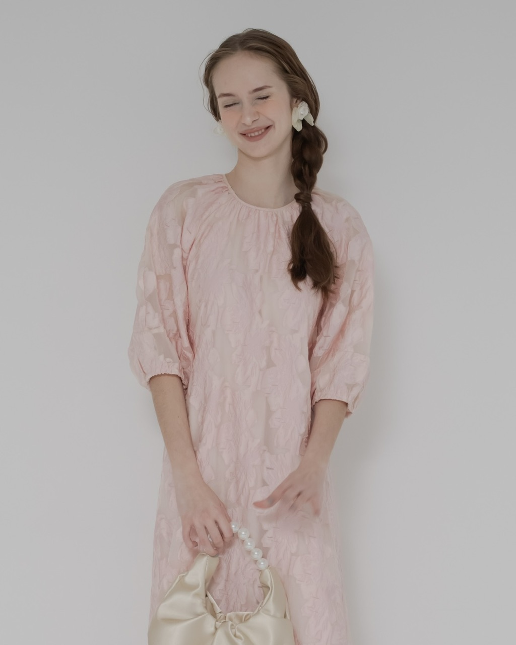 ワンピース Jacquard detail short dress セール】【PHOTOCOPIEU/フォトコピュー】別注 FLOWER JAQUARD SHORT