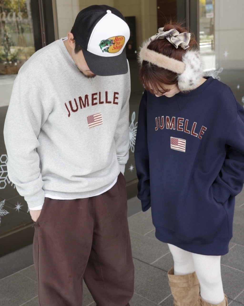 予約販売/1月中旬】ワッペンロゴスウェット NAVY | JUMELLE | JUMELLE