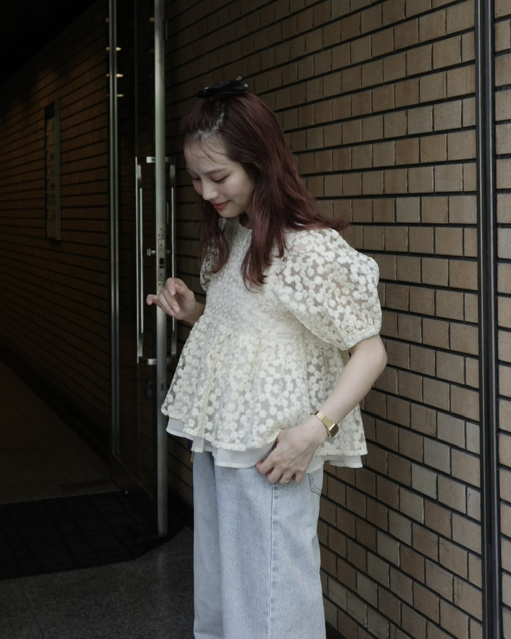 フラワー刺繍ペプラムトップス | ALL | JUMELLE