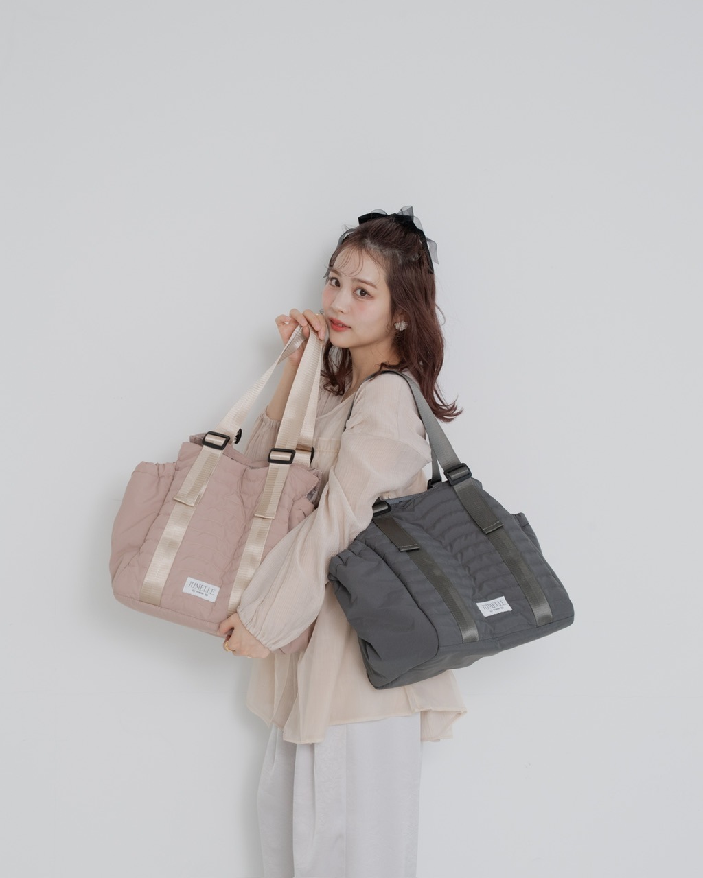 予約販売/2月下旬】multi tote bag ピンク, グレー | バッグ/財布