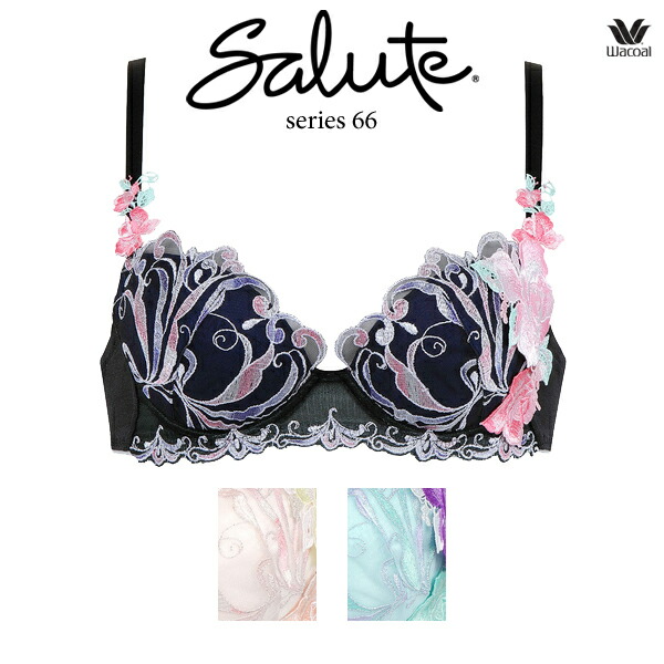 ワコール サルート 66G ブラジャー BTJ466 3/4カップワイヤー (P-upタイプ) GHIカップ