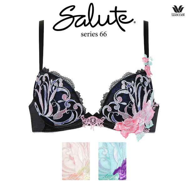 ワコール サルート 66G ブラジャー BTJ766 3/4カップワイヤー (フロントエックスプラスブラ) Gカップ