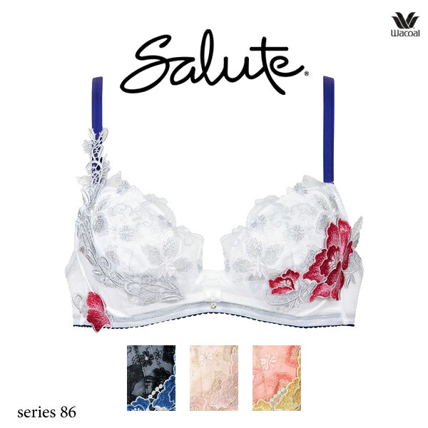 ワコール サルート 86G ブラジャー BTJ786 3/4カップワイヤー (リボンブラ) Gカップ