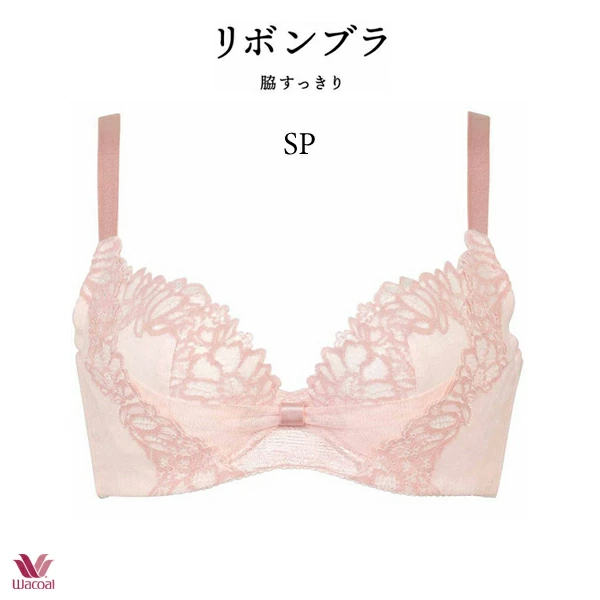 ワコール リボンブラ 脇すっきり ブラジャー BRB433 3/4カップワイヤー DEFカップ
