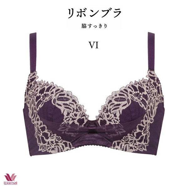 ワコール リボンブラ 脇すっきり ブラジャー BRB433 3/4カップワイヤー DEFカップ