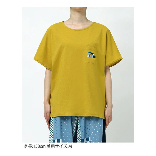 ワコール ルームウェア SOU・SOU トップス RTT113 M-L 綿100％ 4分袖 [接触冷感性]
