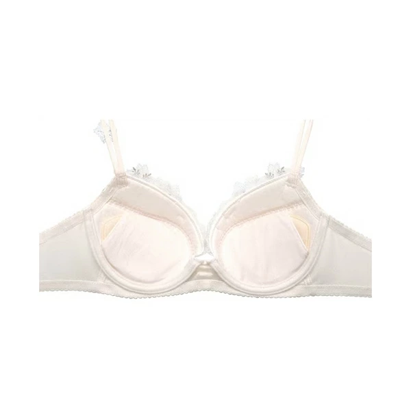 ワコール nanakoななこコラボ ブラジャー リボンブラ 胸もとフィットながもち ブラジャー BXD409 3/4カップワイヤー D・E・Fカップ
