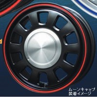 ララパーム MD-10 ホイール 15×4.5J 4H P.C.D100 INSET+45 ブラック＆レッドライン/ホワイト＆ブルーライン 4本セット|国産軽自動車用ホイール