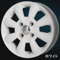 ララパーム KC-8 ホイール 14×4.5J 4H P.C.D100 INSET+43 ブラック/ホワイト 4本セット|14インチサイズ|国産軽自動車用ホイール