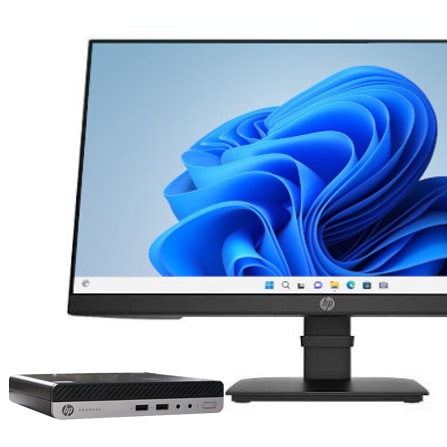 【超小型デスク】【液晶セット】【23.8インチワイド HP P24 G4】【Windows11 64bit】【Core i3-9100T】【メモリー8GB】【SSD128GB】【23インチ液晶】【デスクトップパソコン】【中古】HP ProDesk 400 G5 DM （1243139）