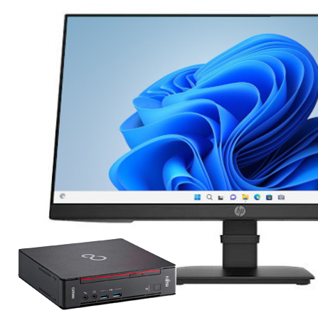 【超小型デスク】【液晶セット】【23.8インチワイド HP P24 G4】【Windows11 64bit】【Core i5-9500T】【メモリー16GB】【SSD256GB】【23インチ液晶】【デスクトップパソコン】【中古】富士通 ESPRIMO Q558/B （1243147）