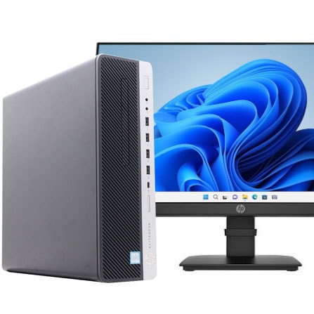 【液晶セット】【23.8インチワイド HP P24 G4】【Windows11 64bit】【Core i7-8700】【メモリー16GB】【SSD256GB】【DVDマルチ】【23インチ液晶】【デスクトップパソコン】【中古】HP EliteDesk 800 G4 SFF （1243157）