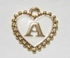 ビーズパーツ イニシャルチャーム ハート ini-heart-a|ハート|イニシャル（全文字）