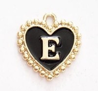 ビーズパーツ イニシャルチャーム ハート ini-heart-e|ハート|イニシャル（全文字）