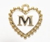 ビーズパーツ イニシャルチャーム ハート ini-heart-m|ハート|イニシャル（全文字）