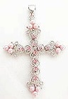 ラインストーンアクセサリー クロス ペンダント crs-p-17|ピンク|クロス（222種）