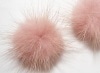 アクセサリーパーツ ミンクボール シャーベットピンク（小）|ミンク|天然素材（159種）