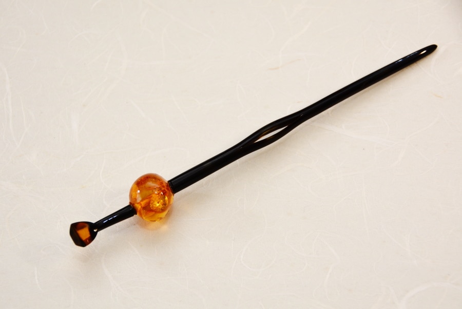 江崎べっ甲店(閉業希少品) べっ甲　玉かんざし　値下げ！ べっ甲 琥珀 玉かんざし | かんざし,本べっ甲 | 十三や