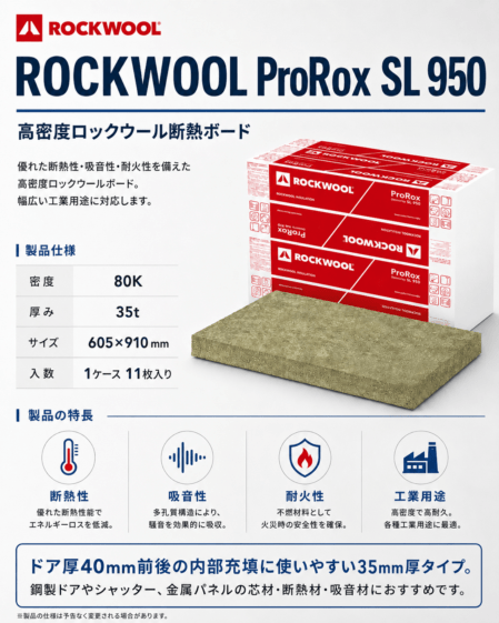 Pro Rock SL950 ロックウール80K 35t 605W×910L 1ケース11枚入り