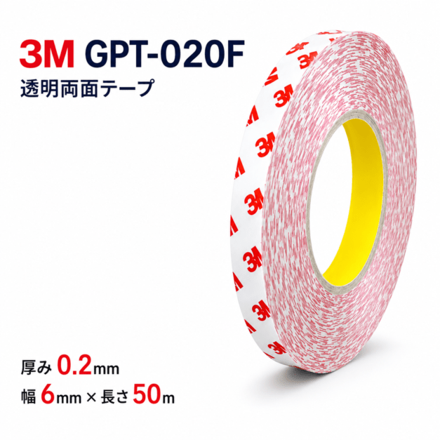 3M　多用途透明両面テープ　GPT-020F　厚み0.2mm×6mm幅×50m巻き
