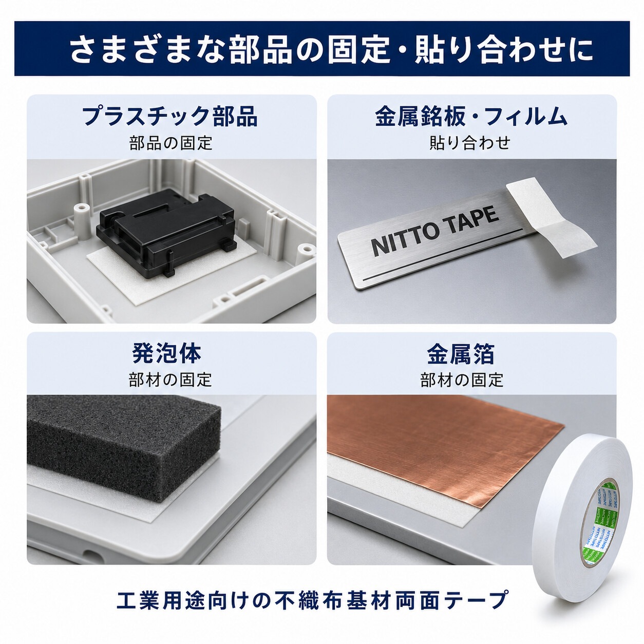 MBTテープ100枚　※50枚以上から対応できます。ご相談ください。 日東電工 両面テープ No.508 25mm×50m｜工業用両面テープ