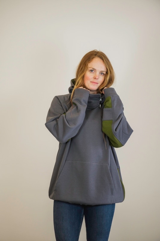 SOFTSHELL TECH HOODIE GREY/OLIVE