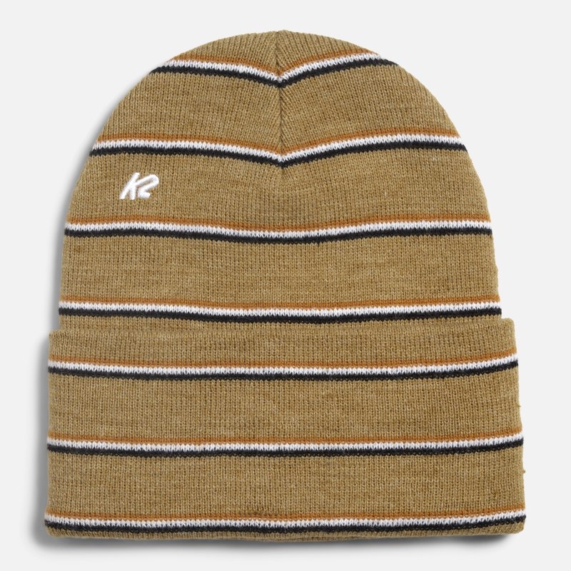 STRIPE BEANIE TAN