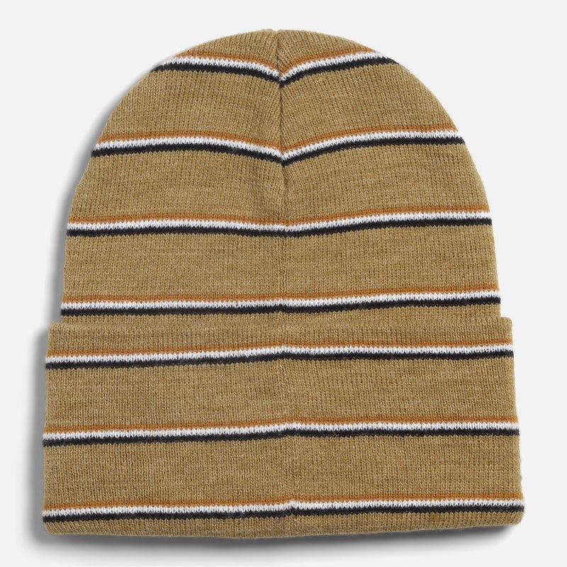 STRIPE BEANIE TAN