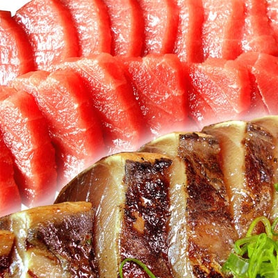 本まぐろ赤身の柵200gとトロ鰹たたき400gのセット 本マグロ クロマグロ