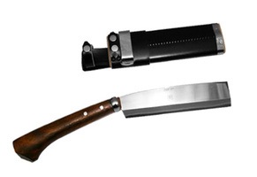 ☆腰なた(腰鉈・こしなた)両刃◇鞘つき(180mm)(577-156 ☆腰なた(腰鉈・こしなた)両刃◇鞘つき(180mm)(577-156