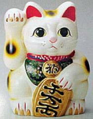 招き猫　白小判10号右手 白小判猫10号左手 ギフト箱入り 金運招き猫 : 小さな器のお店