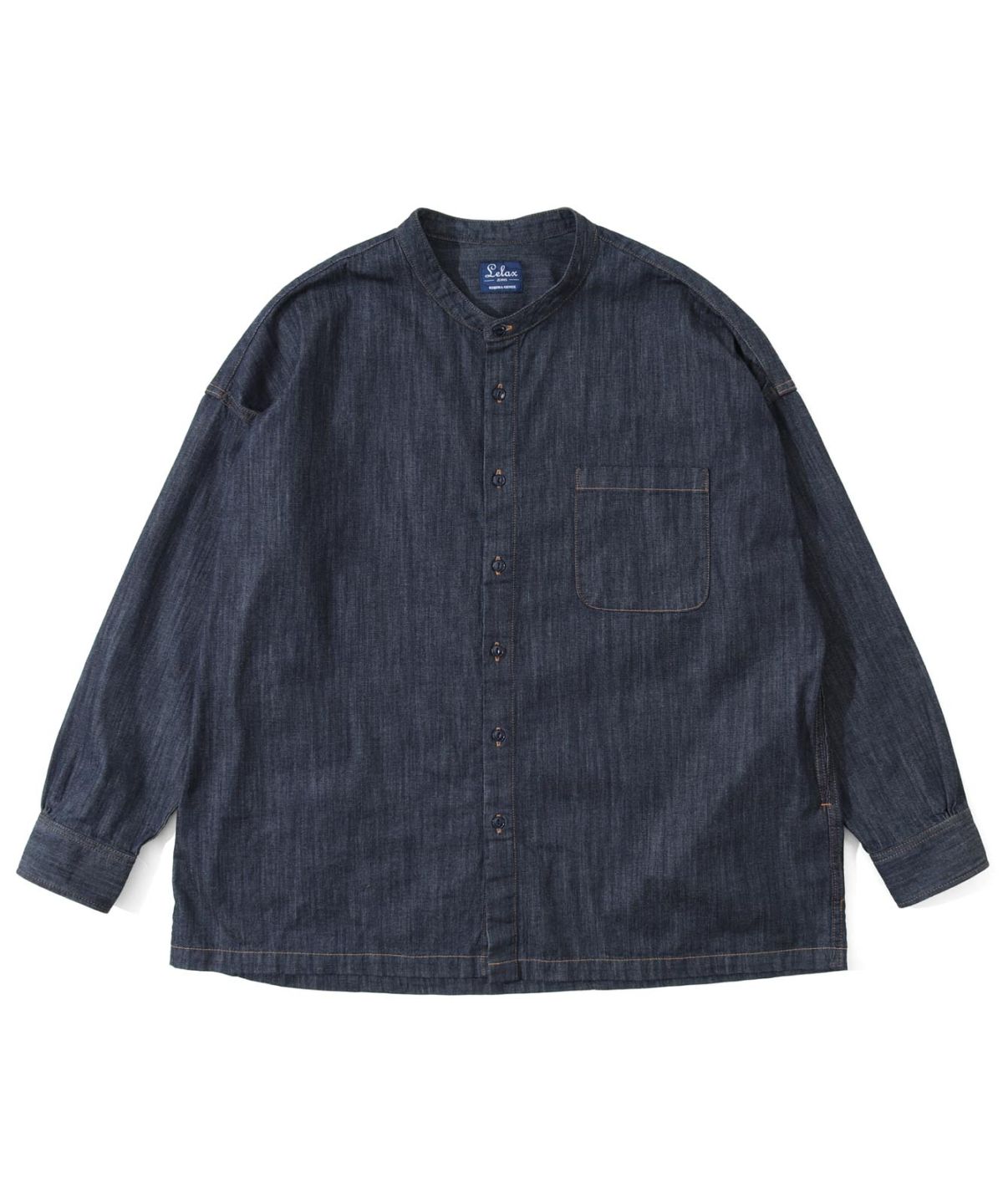 Big Silhouette No Collar Shirt by LELAX / ビッグシルエットノーカラーシャツ by LELAX